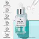 IT Cosmetics Bye Bye Pores 10% Glycolic Acid Serum - Visibly Minimizes Pores In 1 Week & Exfoliates to Help Refine Skin’s Texture - With Hyaluronic Acid - Vegan Formula - 1 fl oz It Cosmetics