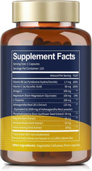 Cortisol Supplement with Ashwagandha,Magnesium,Rhodiola Rosea,L Theanine,Hormone Balance for Women 120 Vegan Capsules (Pack of 1) Infinity Warehouse