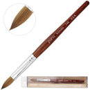 PANA 100% Pure Kolinsky Hair Bristles Acrylic Nail Brush Oval Crimped Shaped Mahogany Wood Handle Professional Salon Quality (Size 14) PANA