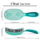 NuWay Patented Curved and Vented Hair Dryer Safe Detangling C Brush (Aqua) NuWay 4Hair