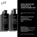pH PURE HAIR Deep Moisture Shampoo & Conditioner Set - Moisturizing Formula For Dry Damaged Hair - Enriched with Kokum Nut Butter and Rose Extract - 8.45 Oz (Pack of 2) Infinity Warehouse