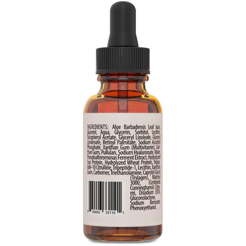 Collagen Peptide Complex Face Serum Anti Aging with Matrixyl 3000 and Hyaluronic Acid, Ultimate Skin Repair, Brightening, Hydrating and Skin Tightening for Glass Skin- DERMATOLOGIST TESTED Bauer Beauty