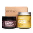 Ora's Amazing Herbal Unscented Moisturizer Travel Set, Touchy Skin Salve, Unscented Body Butter & Body Oil Set, Travel Size, Eczema and Senstivie Skin Infinity Warehouse