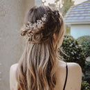 SWEETV Wedding Hair Comb Clip Bridal Crystal Wedding Hair Accessories for Brides and Bridesmaid, Gold SWEETV
