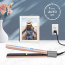 Prizm Professional 1” Hair Straightener and Curler 2 in 1, Ceramic Tourmaline Flat Curling Iron with Adjustable Temperatures for All Hair Types, Dual Voltage for Travel, Gold & Rock Grey Prizm Store