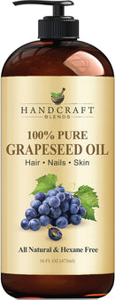Handcraft Sweet Almond Oil and Handcraft Grapeseed Oil – 100% Pure and Natural Oils – Premium Therapeutic Grade Carrier Oil for Aromatherapy, Massage, Moisturizing Skin and Hair – 16 fl. Oz Handcraft Blends Store