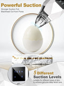 Blackhead Remover Pore Vacuum EUHOME Electric Rechargeable Blackhead Whitehead Acne Comedone Pimple Extractor Facial Pore Cleaner Blackhead Removal Kit 5 Suction Probes Face Cleaning Tools EUHOME