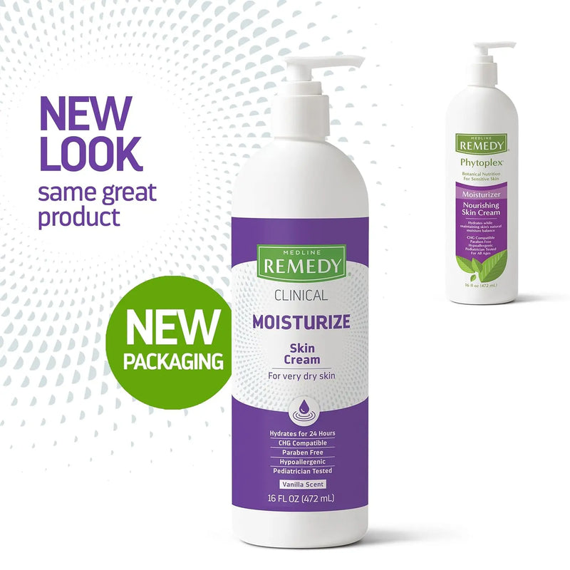 Medline Remedy Clinical Skin Cream, Vanilla Scent (16 fl oz), Moisturizing Face and Body Cream for All Ages, Paraben & Sulfate Free, Quick Absorbent Formula, Hypoallergenic Skin Moisturizer Infinity Warehouse