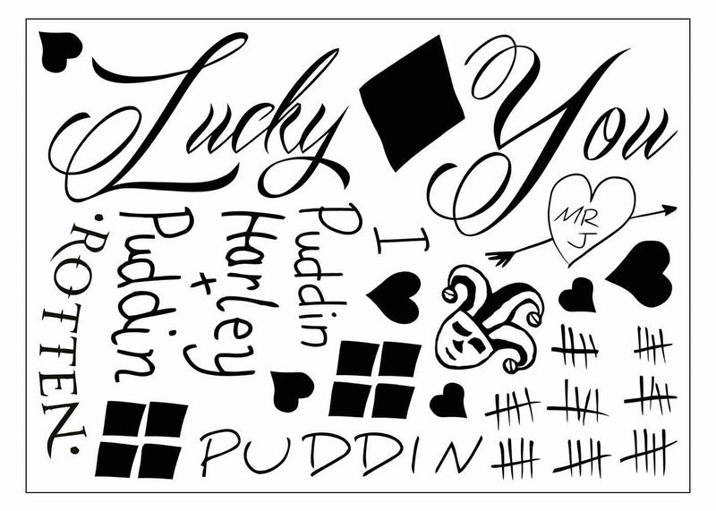 HQ Professional Temporary Tattoos Sheet - Face, Waist, & Leg Tats - 16 Total - Costume / Cosplay PopStarTats