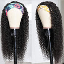 UNice Headband Wig for black Women Human Hair Curly Wig Brazilian Virgin Hair Glueless Non Lace Front Wig 150% Density (18inch) UNICE Store