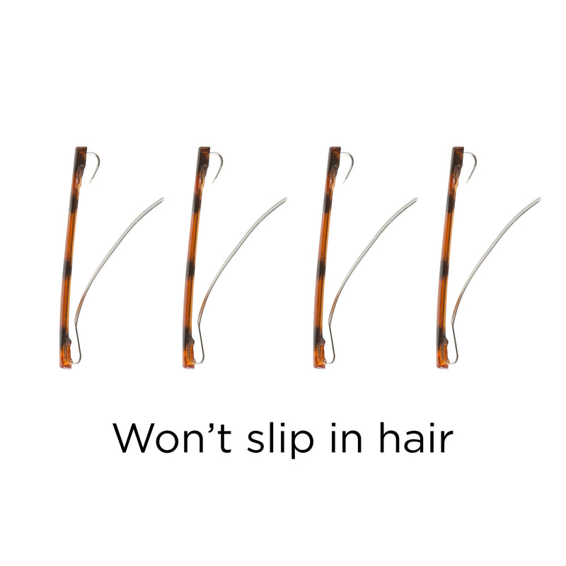 Goody Hair Barrettes Clips - 4 Count, Mock Tort - Slideproof and Lock-In Place - Suitable for All Hair Types - Pain-Free Hair Accessories for Men, Women, Boys, and Girls - All Day Comfort GOODY