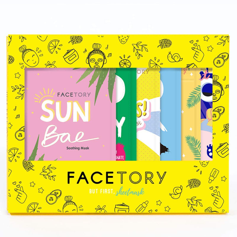 FaceTory 6 Sheet Mask Gift Set | Hydrate, Brighten, Moisturize for Glowing Skin FACETORY Store