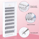 LANKIZ Individual Lashes Natural Cluster Lashes 20 Roots C Curl 0.07mm Thickness 8-14mm Mix Faux Mink DIY Individual Eyelashes LK LANKIZ