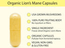 Organic Lion's Mane Mushroom Capsules, Freeze-Dried: 60 Count Infinity Warehouse