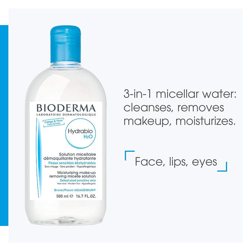 Bioderma - Hydrabio H2O - Micellar Water - Cleansing and Make-Up Removing - for Dehydrated Sensitive Skin Beauty Coquette