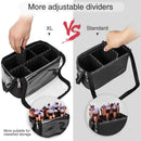 Makeup Brush Case, Stand-up Makeup Cup, Makeup Brush Holder, Travel Professional Cosmetic Bag, Artist Storage Bag with Shoulder Strap and Adjustable Divider (Large Black） TANTO
