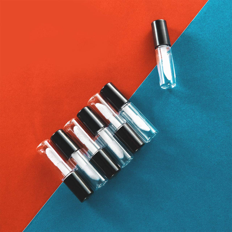 Beautyflier 20 Pack 1.5 ml Empty Lip Gloss Tubes Containers Clear Mini Refillable Lip Balm Bottles with Rubber Inserts for Lipstick Samples Travel DIY Makeup Beautyflier