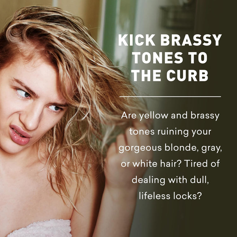 Just Nutritive Purple Toning Shampoo for Blonde, Gray, White, Silver, and Bleached Hair - Eliminate Brassiness, Boost Shine, Repairs, Hydrates, Sulfate-Free, Paraben-Free, Anti-Yellowing, 8 oz. Infinity Warehouse