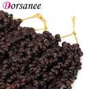 8 Inch 3 Packs Pre-twisted Spring Twist Braids Crochet Hair Short Curly Braids Pretwisted Passion Twists Bomb Twist Bob Pre-looped Synthetic Hair Extensions (8 Inch,T30