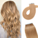 S-noilite Rooted Tape in Human Hair Extensions Tape in Remy Human Hair Piece Seamless Skin Weft Invisible Double Sided Tape Full Head Straight 20Pcs 30Gram 16Inch (