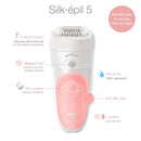 Braun Epilator Silk-épil 5 5-620, Hair Removal for Women, Shaver & Trimmer, Cordless, Rechargeable, Wet & Dry , 6 Piece Set Braun
