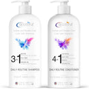 Fights Hair Loss, Roottina Daily Routine Shampoo and Conditioner Set with DHT Blockers for Women, Promotes Hair Thickening and Growth, , Made in USA (16 fl oz x 2) Infinity Warehouse