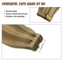 Doores 20pcs 24 Inch Tape in Hair Extensions Ombre Light Blonde Highlighted Golden Blonde Real Human Hair Extensions Tape in Skin Weft Natural Hair Extensions Natural Hair Remy Straight 50g DOORES Store
