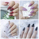 6 Packs (144 Pcs) Matte Press on Nails Medium Length Solid Color Ballerina Professional False Gel Nail Art Acrylic Fake Nails Tips Kit with Adhesive Tabs for Women Girls Short JUSTOTRY