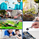 FYBREX 8 inches Stainless Steel Tweezers Curved Tips, All-purpose Forceps Professional Tweezers Tongs with Comfortable Ridged Handle for Beauty Crafting Cooking Repairing and General Purpose Comfecto