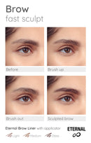 Eternal Automatic Water Resistant Eyebrow Liner Set with Shaping Comb – Long Lasting, Professional and High Precision Brow Definer with No Sharpening, Retractable Twist Up Mechanism (3 Pack) Eternal