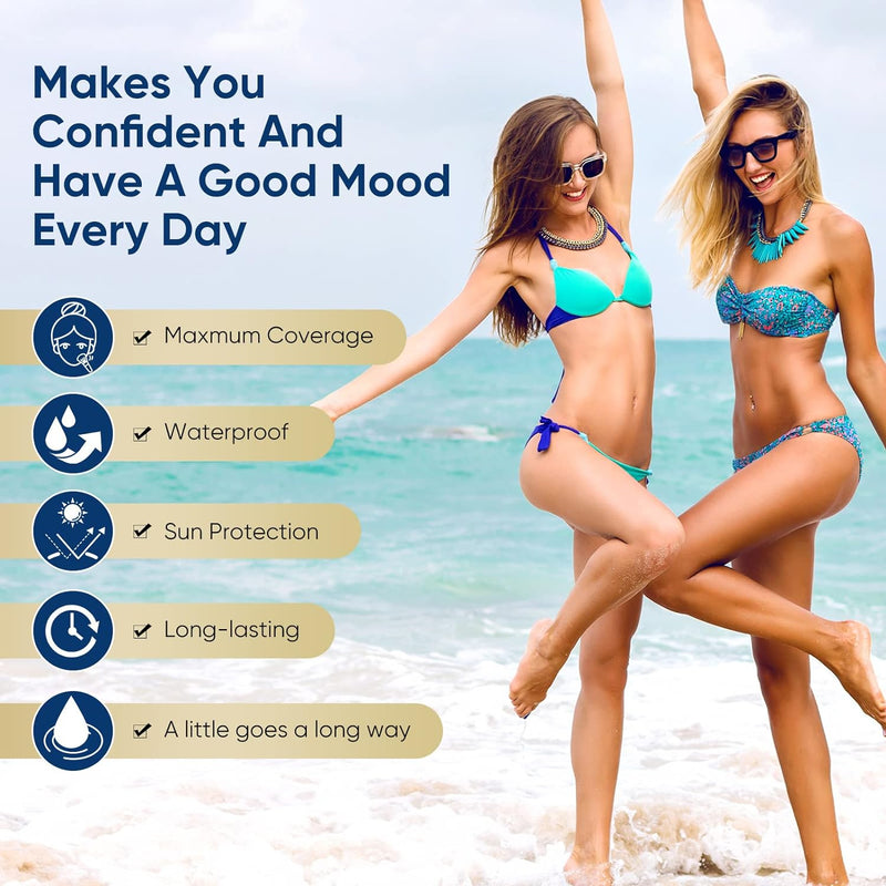 2 Colors Tattoo Cover Up Makeup Waterproof, Tattoo Cover Up Concealer, Long-Lasting for Tattoos, Scars, Spots & Vitiligo, Invisible Skin Concealer Infinity Warehouse