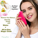 Makeup Remover Cloth Clean Towel, Reusable Facial Cleansing Towel - Chemical Free, Remove Makeup Instantly with Just Water - Money-back Satisfaction Guaranty (1 Rosy) PleasingCare