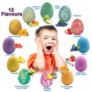 Bath Bombs for Kids with Toys Inside - Set of 12 Colorful Egg Bath Fizzies with Dinosaur Surprise. Gentle and Kids Safe Spa Bath Fizz Balls Kit. Birthday or Easter Gift for Girls and Boys Mineral Me California