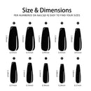 Black Stick On Nails, 200PCS Cosics Glossy Black Press On Acrylic Nails Coffin Shaped & Stiletto Nail Tips Long Length, Ballerina Almond Full Cover Fake Nail Set for Women, Girl Nail Art DIY, Manicure Cosics