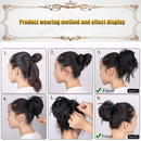 Tousled Updo Messy Bun Hair Piece Scrunchies Synthetic Wavy Extension Ponytail with Elastic Rubber Band Hairpiece Updo Extensions Scrunchies Wavy Hair and Ponytail Chignon Instant Ponytail for Women SIADEE