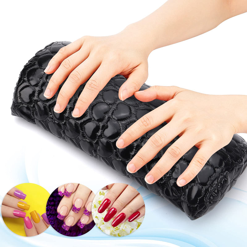 Nail Pillow Hand Rest for Nails, Washable PU Leather Nail Armrest Detachable Manicure Hand Pillow Cushion Nail Art Accessories Tool for Nails Tech (Black) Deciniee