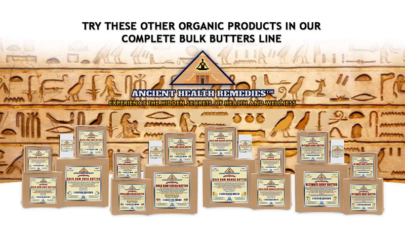 Organic Unrefined Raw MANGO BUTTER JAR/BLOCKS Bulk, Light Mango Aroma, Non-Greasy Base for Beauty, Skin Moisturizing, DIY Base for Body Butter & Hand Creams (1 LB) ANCIENT HEALTH REMEDIES