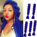 Jumbo Braiding Hair, Blue Braiding Hair 24inch 100G 5PCS, Feed in Hair for Braids, Blue Ombre Braiding Hair Extensions for Twist Braiding Crochet Hair Color Sapphire SaiDi