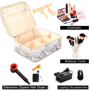 3Pcs Makeup Bags for Women, Travel Makeup Bag, Large Cosmetic Bag, Marble Makeup Bag with 10 Pcs Brushes, Makeup Case Organizer with Adjustable Dividers SIHOHAN