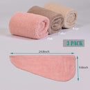 ELLEWIN Hair Towel Wrap 3 Pack, Microfiber Hair Drying Shower Turban with Buttons, Super Absorbent Quick Dry Hair Towels for Curly Long Thick Hair, Rapid Dry Head Towel Wrap for Women Anti Frizz ELLEWIN