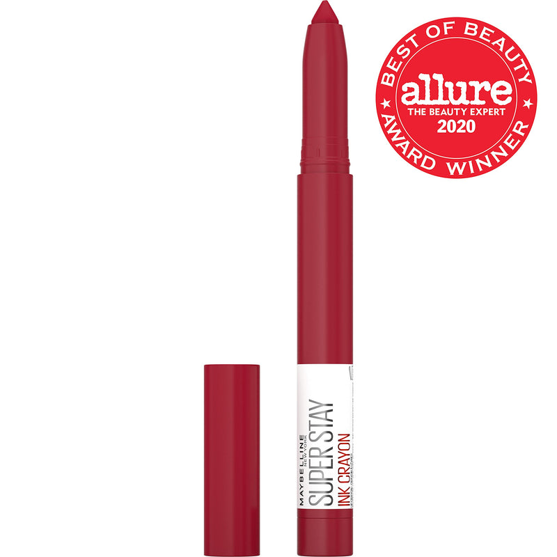 Maybelline New York SuperStay Ink Crayon Matte Long Wear & Lasting Lipstick Makeup, with Built-in Sharpener, 125 Check Yourself, 0.04 Oz Maybelline New York