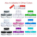 Beauticom 20 gram/20ml Empty Clear Small Round Travel Container Jar Pots with Lids for Make Up Powder, Eyeshadow Pigments, Lotion, Creams, Lip Balm, Lip Gloss, Samples (12 Pieces, Purple) Beauticom