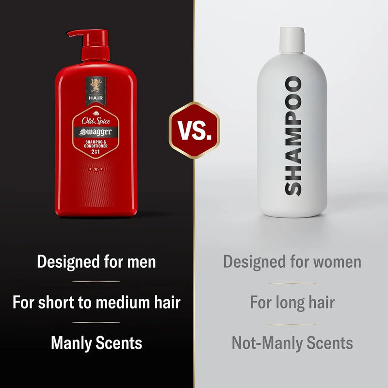 Old Spice Swagger 2-in-1 Shampoo and Conditioner Set for Men, Cedarwood Lime Scent, Get Up To 80% Fuller-Looking Hair, Barbershop Quality, 29.2 Fl Oz Each, 2 Pack Infinity Warehouse