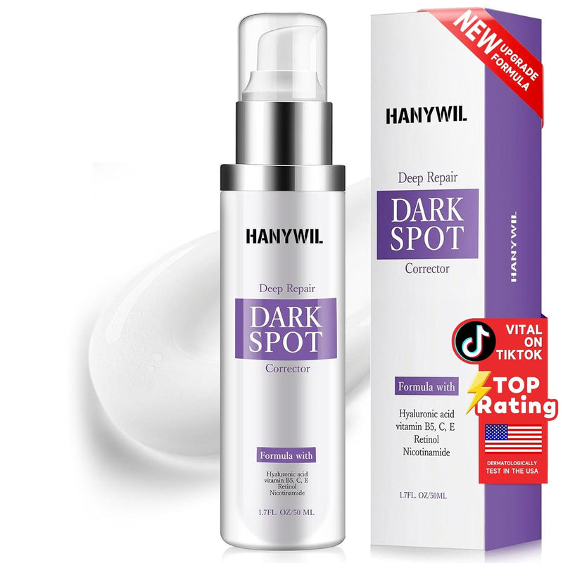 HANYWIL Dark Spot Remover for Face & Body Serum,Rapid Tone Repair Cream with Hyperpigmentation Treatment,Sun Spot, Age Spot & Melasma Remover,Dermatologist-Tested Brightening Retinol Serum (1.7 Fl Oz) Infinity Warehouse