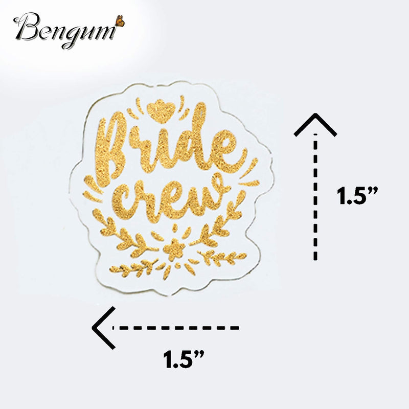 30pc Bachelorette Party Tattoos | Bride Tattoo | Perforated Temporary Metallic Gold Tattoos | Bachelorette Party Decorations | Bridesmaid Gift | Bride to Be Favor Bengum