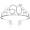 BABEYOND Crystal Birthday Tiara Crown Princess Birthday Crown Hair Accessories Happy 60th Birthday Crown Tiara for Women (60 Birth) BABEYOND