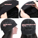 UNice Straight Headband Wig Human Hair Glueless None Lace Front Wig Brizilian Virgin Hair Machine Made Wear and Go Wig for Black Women 150% Density 14inch UNICE Store