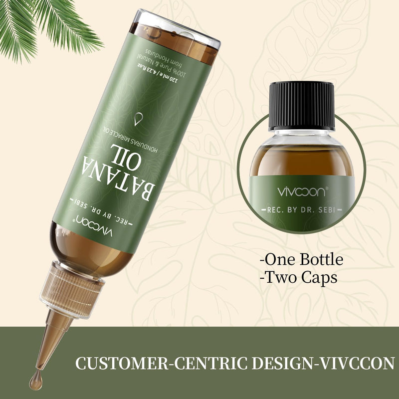 Batana Oil for Hair Growth, 100% Pure & Natural Raw Batana Oil, Dr. Sebi Organic Oil from Honduras, Care for Hair Thickness & Scalp & Skin, 4.23 fl oz, 1 Bottle with 2 Caps Infinity Warehouse