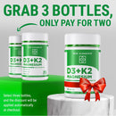 Vitamin D3 K2 10,000 IU with Magnesium Glycinate 500mg - Bone Health, Immune Support, Energy & Mood - Non-GMO, Gluten-Free, Sugar-Free Softgels for Women & Men (60 softgels) Infinity Warehouse