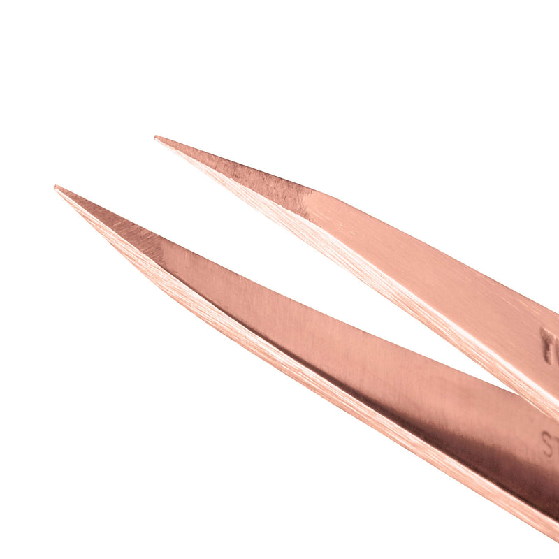 Tweezerman Stainless Steel Point Tweezer - Eyebrow Precision Tweezers, Facial and Ingrown Hair Removal (Rose Gold) Tweezerman